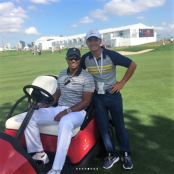 Karl with Tiger at the Junior Presidents Cup