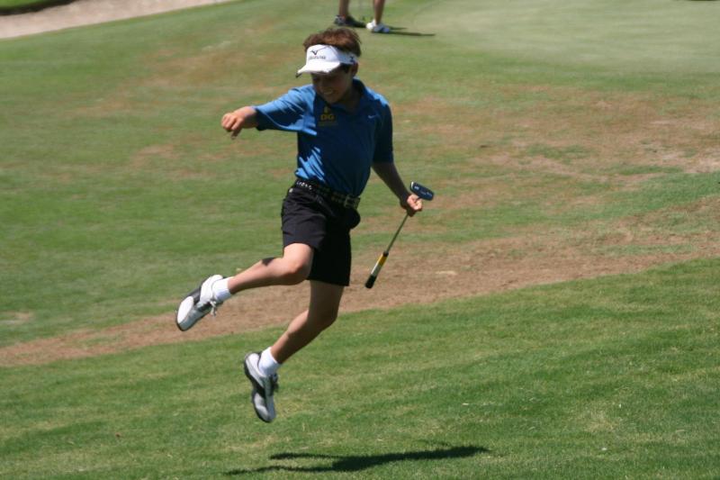 Celebrating Birdie at the 2011 San Diego Junior Masters