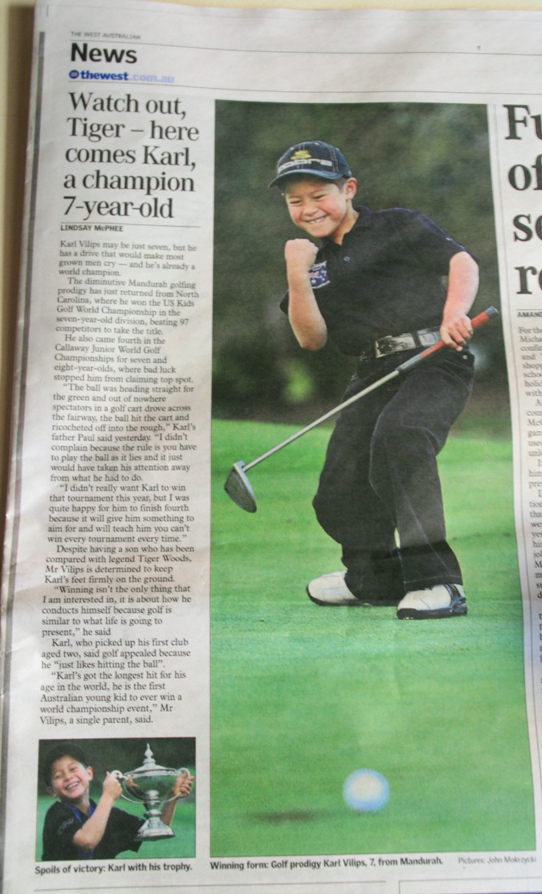Newspaper article on Karl, Aug 20, 2009